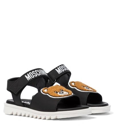 Moschino Teddy Bear Motif Sandals In Black