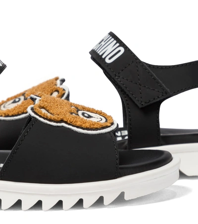 Moschino Teddy Bear Motif Sandals In Black
