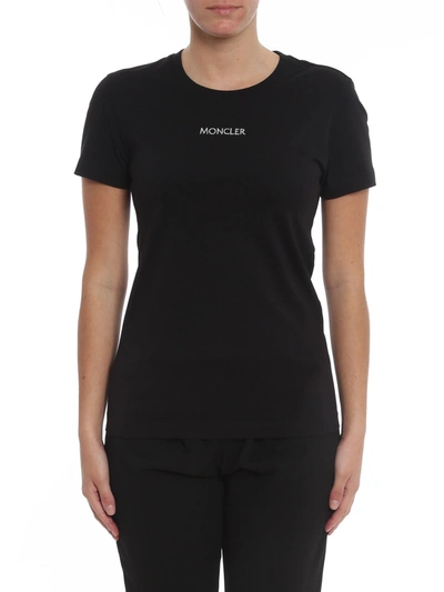 Shop Moncler Women's Black Cotton T-shirt