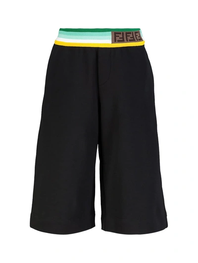 Shop Fendi Kids Shorts For Boys In Black