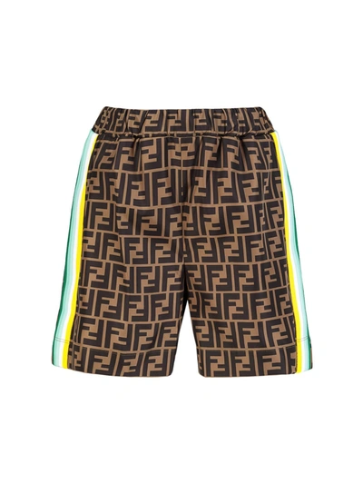 Shop Fendi Kids Shorts For For Boys And For Girls In Brown