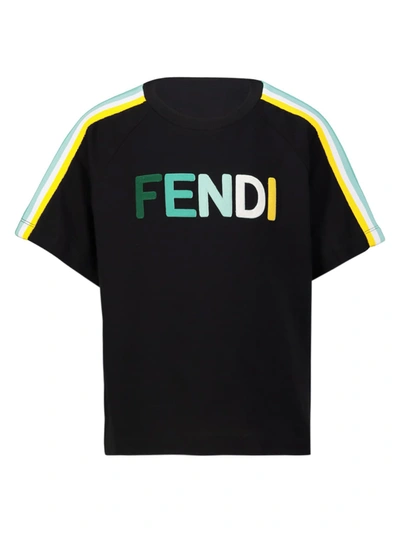 Shop Fendi Kids T-shirt For For Boys And For Girls In Black