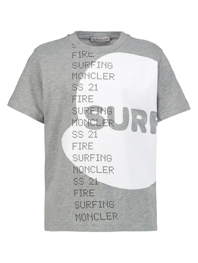 Shop Moncler Kids T-shirt For Boys In Grey