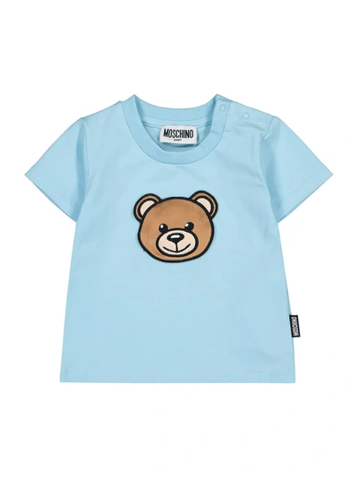 Shop Moschino Kids T-shirt For For Boys And For Girls In Blue