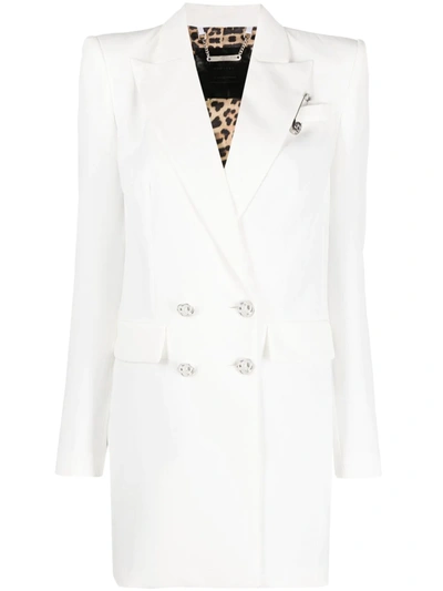 Shop Philipp Plein Cady Blazer Dress In White