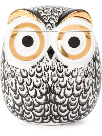 Shop Fornasetti Owl Printed Jar In White