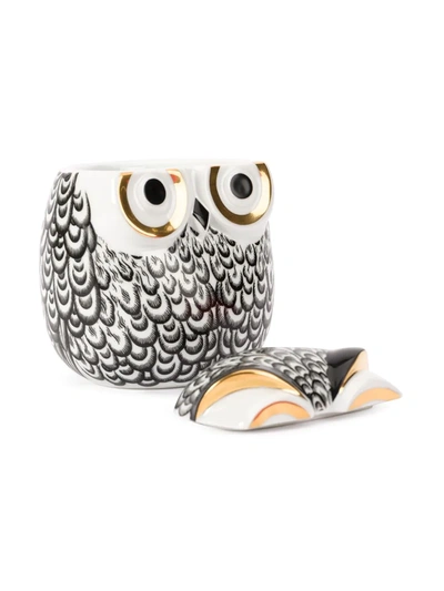 Shop Fornasetti Owl Printed Jar In White