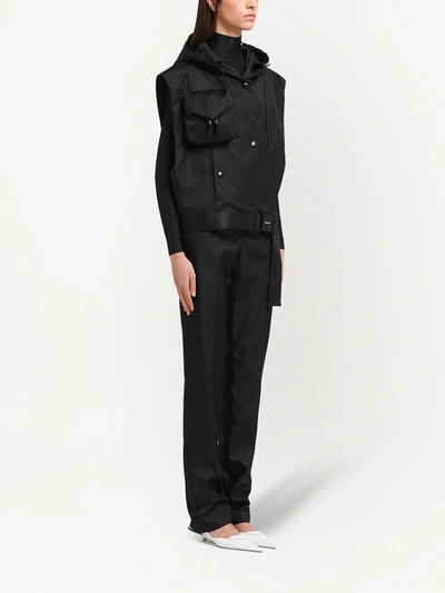 Shop Prada Re-nylon Pocket-detail Vest In Black