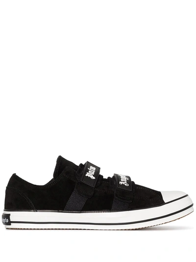Shop Palm Angels Touch-strap Vulcanised Sneakers In Black ,white