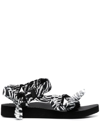 Shop Arizona Love Trekky Zebra-print Sandals In Black