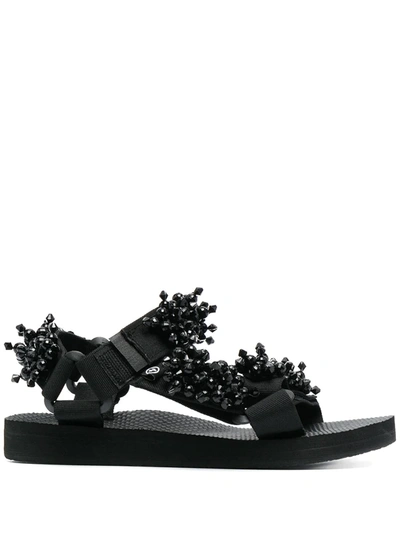 Shop Arizona Love Trekky Pearl-embellished Sandals In Black
