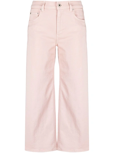 Shop Dondup Cropped Wide-leg Jeans In Pink