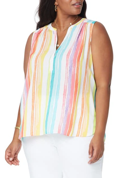 Shop Curves 360 By Nydj Perfect Sleeveless Blouse In Cabana Stripednu