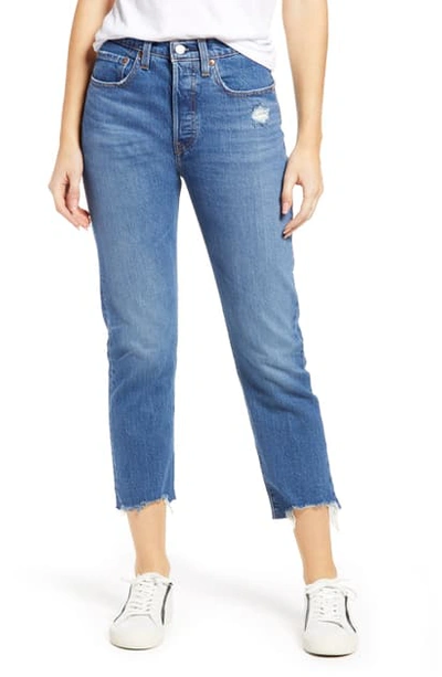 Shop Levi's 501 High Waist Crop Straight Leg Jeans In Charleston Fun