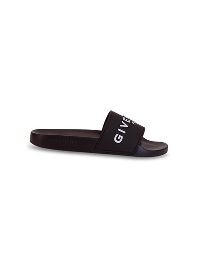 Shop Givenchy Rubber Slide Sandals In Nero