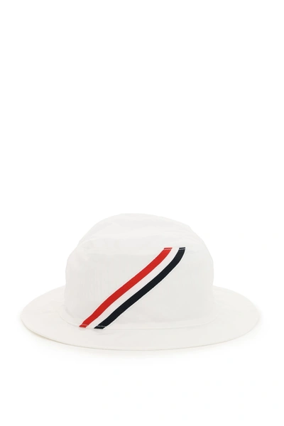 Shop Thom Browne 4-bar Bucket Hat In White (white)