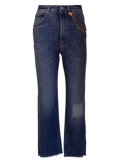 Shop Givenchy Mid-rise Cropped Jeans In Blu
