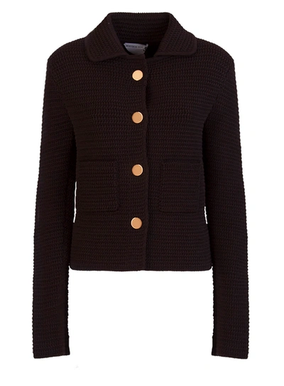 Shop Bottega Veneta Buttoned Jacket In Marrone