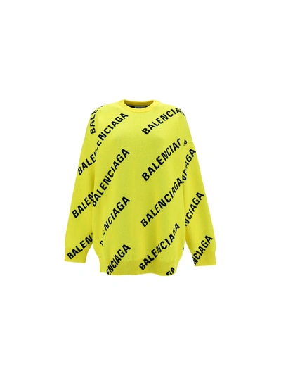 Shop Balenciaga Sweater In Yellow