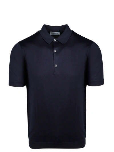 Shop John Smedley Short Sleeve Polo In Blue
