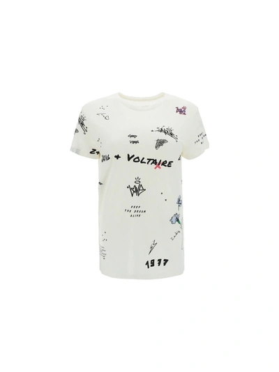 Shop Zadig & Voltaire Zoe T-shirt In Ivory