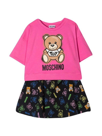 Shop Moschino Two-piece Teen Set In Rosa