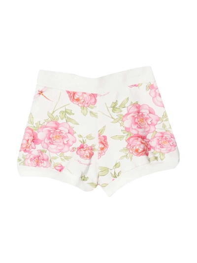 Shop Monnalisa Patterned Shorts In Panna/rosa
