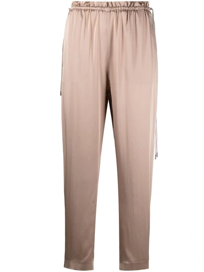 Shop Fabiana Filippi Wide-leg Satin Trousers In Pink