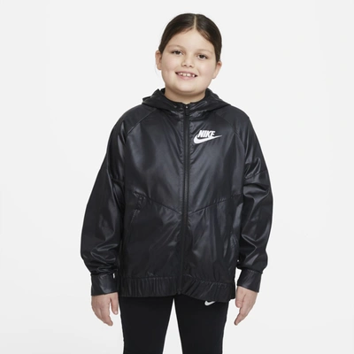 Shop Nike Sportswear Windrunner Big Kids' (girls') Jacket (extended Size) In Black