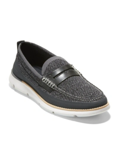 Shop Cole Haan Men's Zerogrand Stitchlite Loafer Men's Shoes In Black, Magnet Knit, Nimbus Cloud