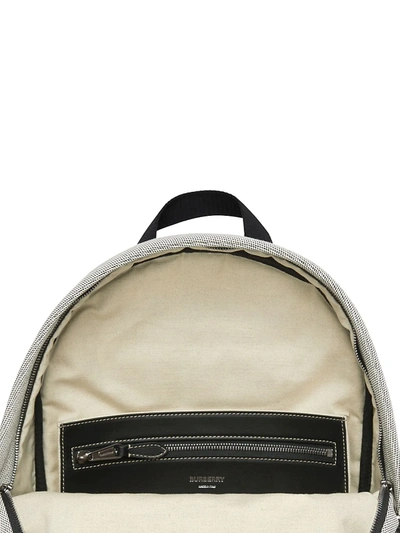 Shop Burberry Large Logo Print Cotton Canvas Backpack In Black