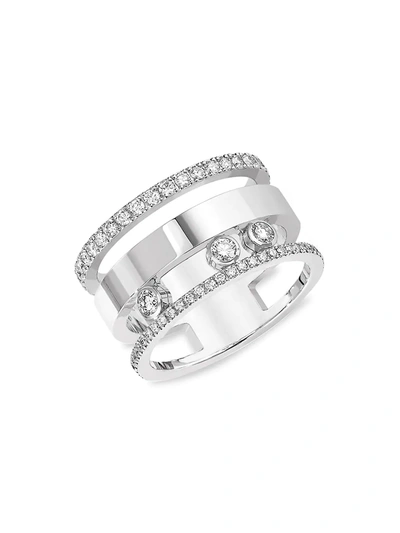 Shop Messika Women's Move Romane Diamond Pavé & 18k White Gold Ring