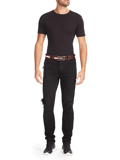 Shop Bally B-chain Reversible Leather & Nylon Belt In Black