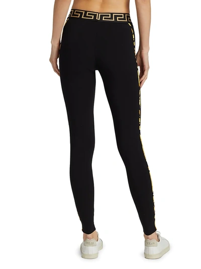 Shop Versace Women's Greca Border Leggings In Black