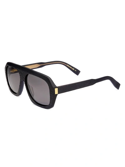 Shop Dunhill Men's 59mm Rectangular Sunglasses In Black