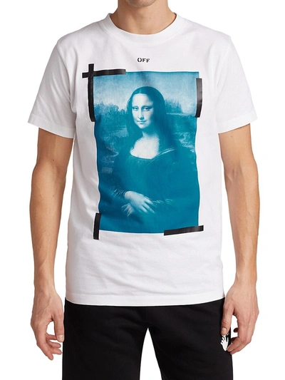 Shop Off-white Mona Lisa Slim-fit Graphic T-shirt In White Black