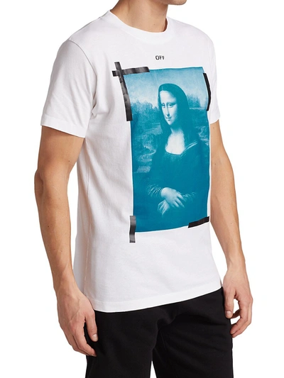 Shop Off-white Mona Lisa Slim-fit Graphic T-shirt In White Black