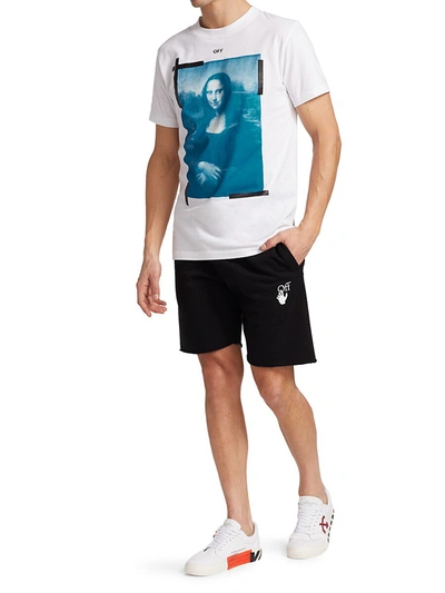 Shop Off-white Mona Lisa Slim-fit Graphic T-shirt In White Black