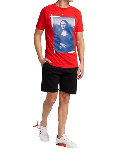 Shop Off-white Mona Lisa Slim-fit Graphic T-shirt In Fiery Red