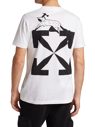 Shop Off-white Men's World Caterpilla Logo Graphic T-shirt In White Black