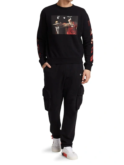 Shop Off-white Caravaggio Slim-fit Sweatshirt In Black Red