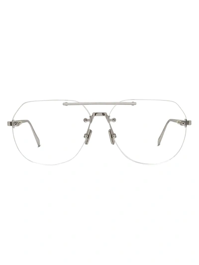 Shop Berluti Men's 58mm Pilot Optical Glasses In Shiny Palladium