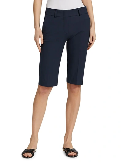 Shop Piazza Sempione Women's Bi-stretch Gabardine Shorts In Blue