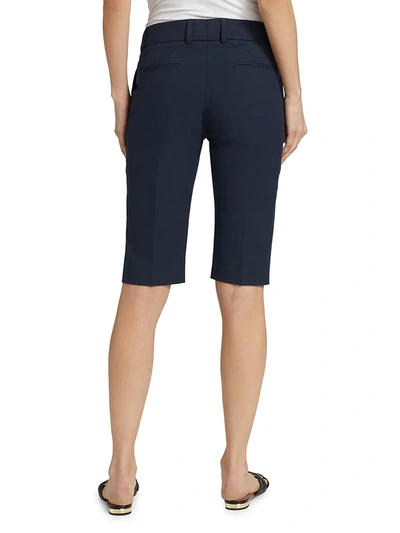 Shop Piazza Sempione Women's Bi-stretch Gabardine Shorts In Blue