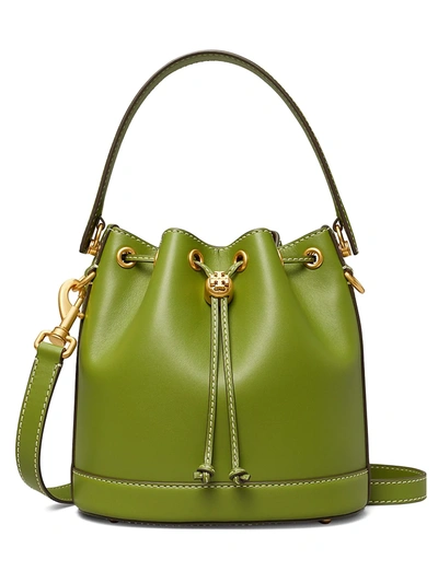 Shop Tory Burch Leather Bucket Bag In Shiso