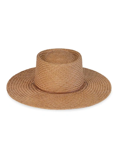 Shop Lack Of Color Women's Vienna Woven Wide-brim Boater Hat In Natural Brown