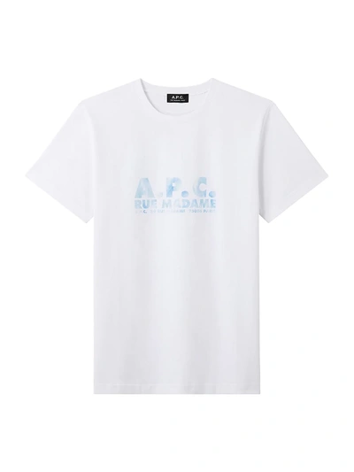 Shop A.p.c. Men's Bobby Logo T-shirt In Blue