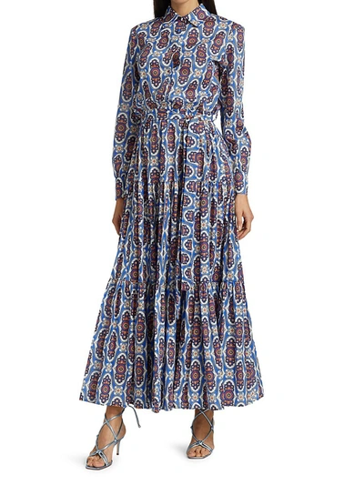 Shop La Doublej Bellini Printed Midi Shirtdress In Amalfi