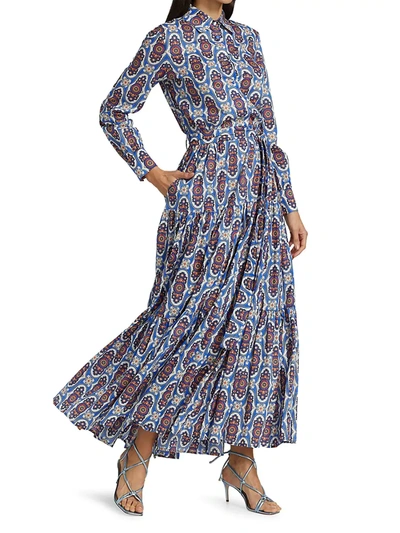 Shop La Doublej Bellini Printed Midi Shirtdress In Amalfi