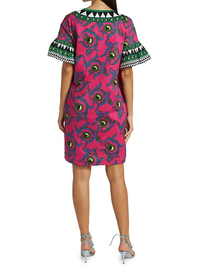 Shop La Doublej Women's Mixed Print Shift Dress In Cartwheel Fuxia